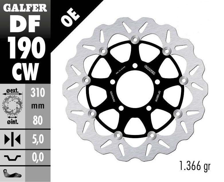 DISCO FLOTANTE NUCLEO ALUMINIO DF190CW